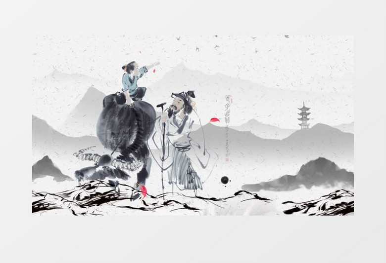 传统文化中国民俗清明水墨风AE模板