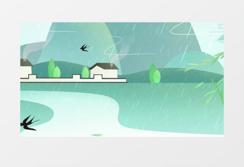 二十四节气谷雨中国传统民俗AE模板