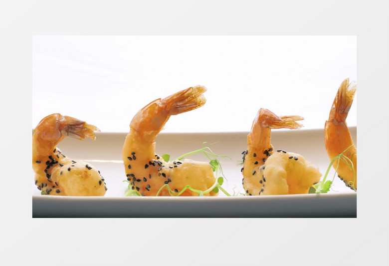 高清拍摄美味炸虾实拍视频素材