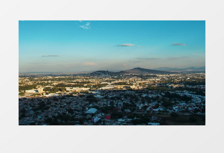 清新青橙色调天际线展示实拍视频