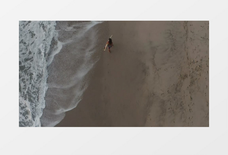 人物海岸线展示实拍视频