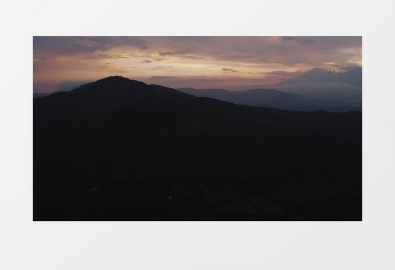 夜幕落日天际线展示实拍视频