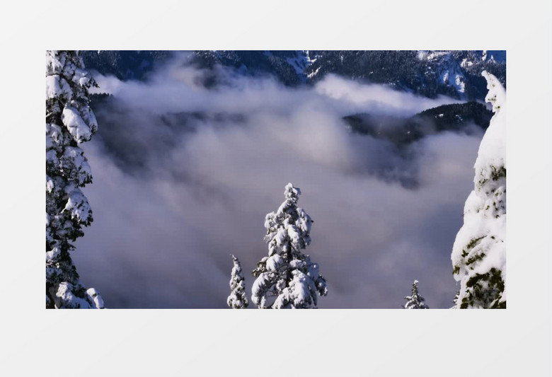 高清拍摄雪山上云随风移动实拍视频素材
