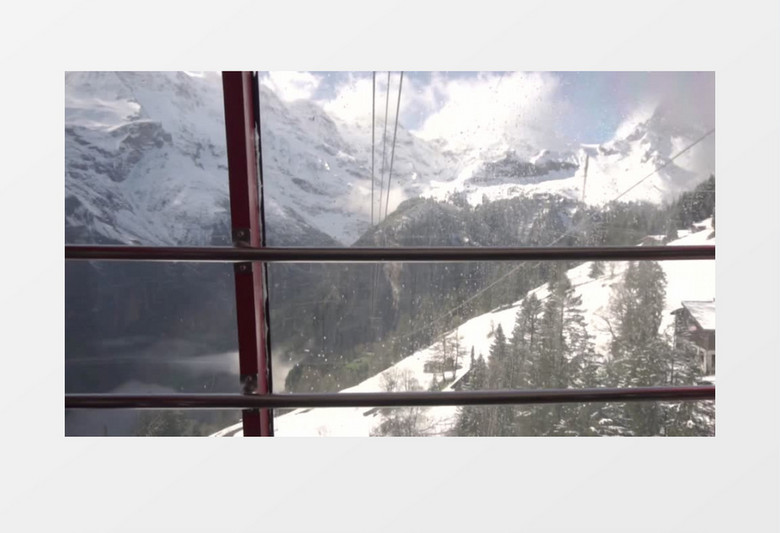从缆车站看雪山实拍视频素材