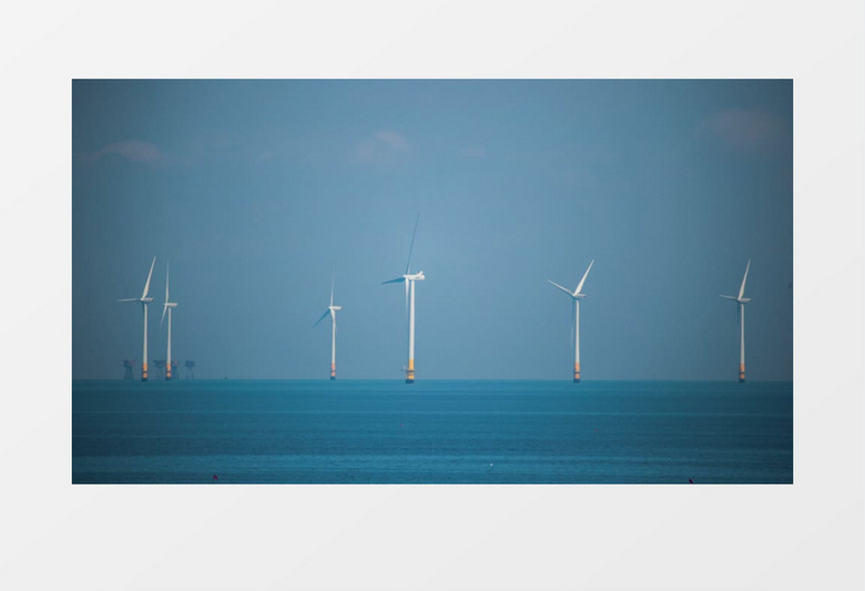 延时摄影拍摄海上风力发电场实拍视频素材