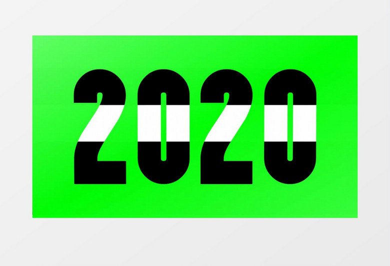 在绿布下变化的数字2020视频素材