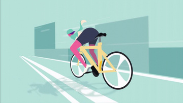 快速移动的骑单车mg动画视频素材