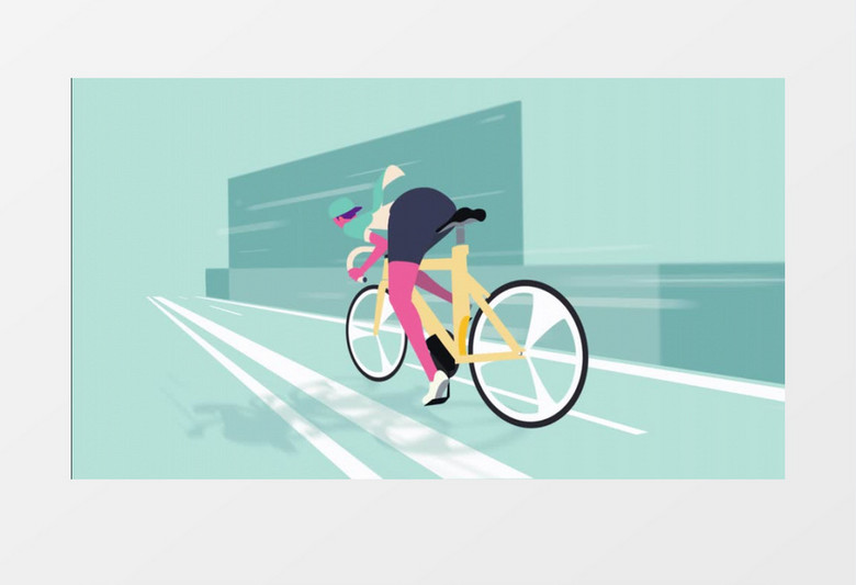 快速移动的骑单车MG动画视频素材