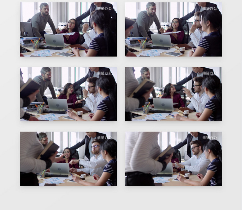 在跟同事激烈讨论的女人实拍视频素材