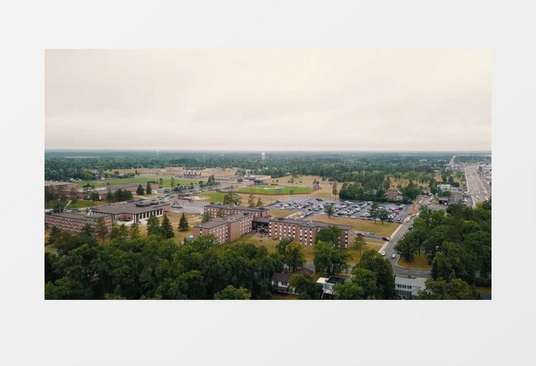 高清航拍大学校园俯瞰图实拍视频素材