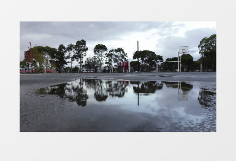 雨后带水的街道实拍视频素材