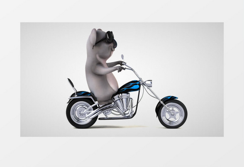 卡通3D考拉在骑摩托车视频素材