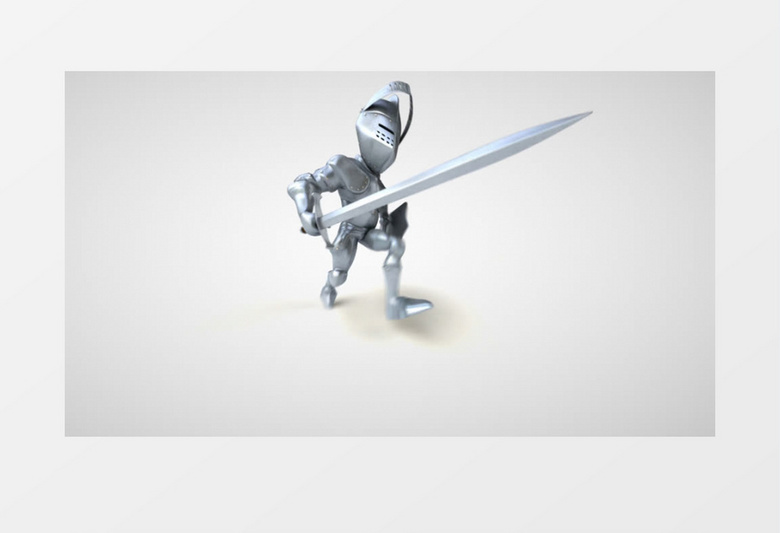 钢铁骑士拿着剑和盾牌在奔跑视频素材