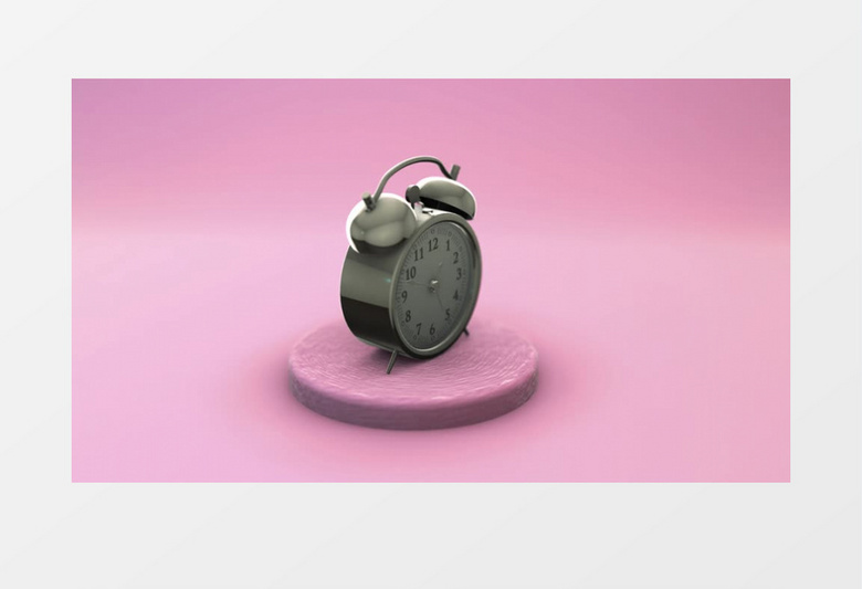 在圆盘上旋转的3D闹钟视频素材