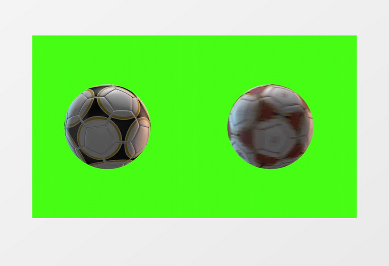 两个足球快慢旋转对比视频素材
