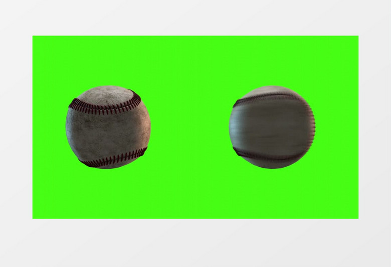 两个棒球快慢旋转对比视频素材