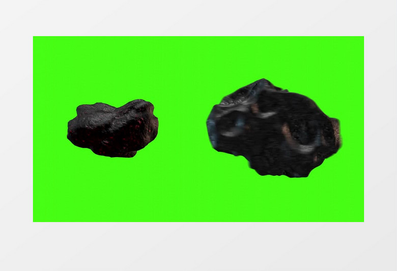 两个黑色石块快慢旋转对比视频素材