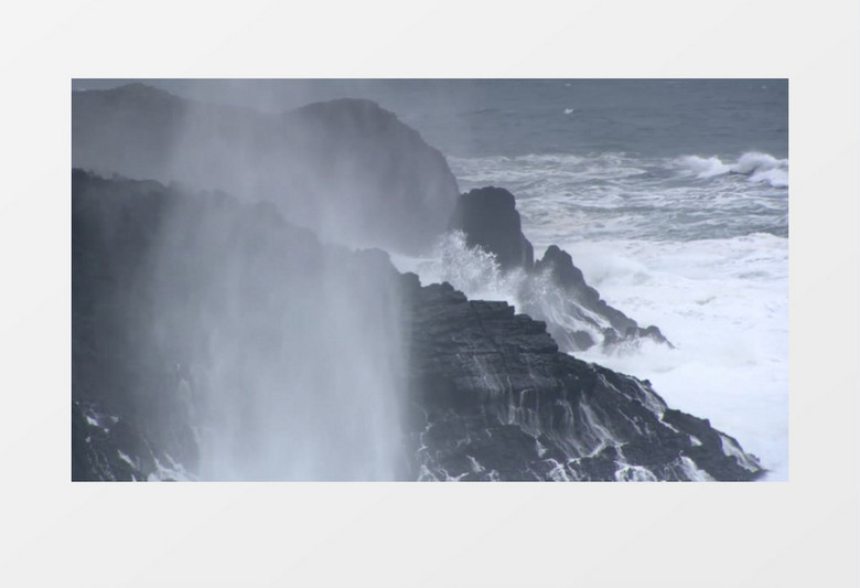 大气海浪冲击风光展示混剪视频背景