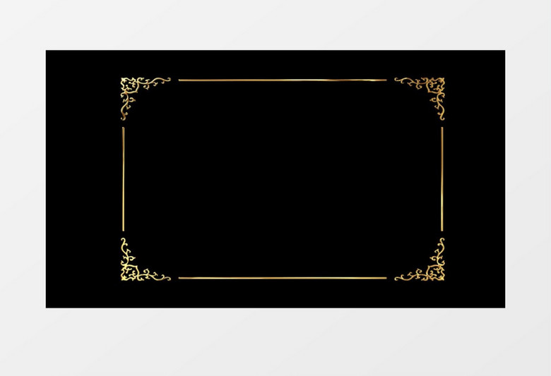 金色花形边框透明通道视频素材AE模板