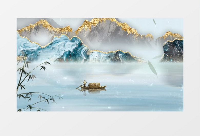 中国风传统古典水墨雨水节气包装AE模板 