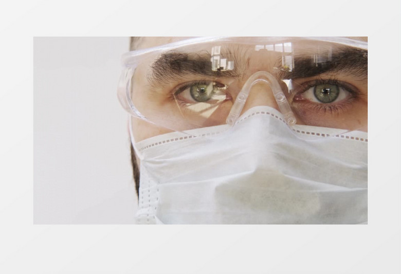高清实拍护目镜下医护人员实拍视频素材