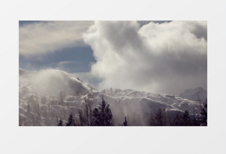 延时拍摄汹涌的雪山云朵延时拍摄视频素材