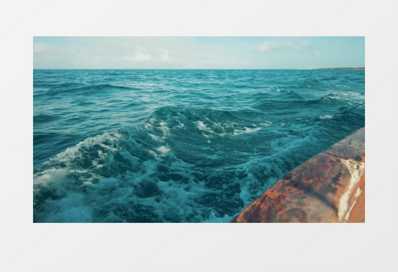 高清实拍小船行驶过程中周围的海水实拍视频素材