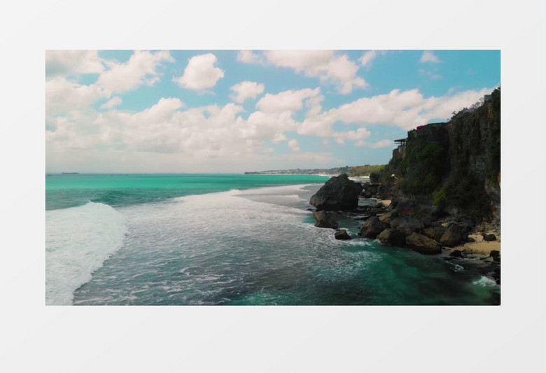 航拍碧海蓝天夏威夷风实拍视频