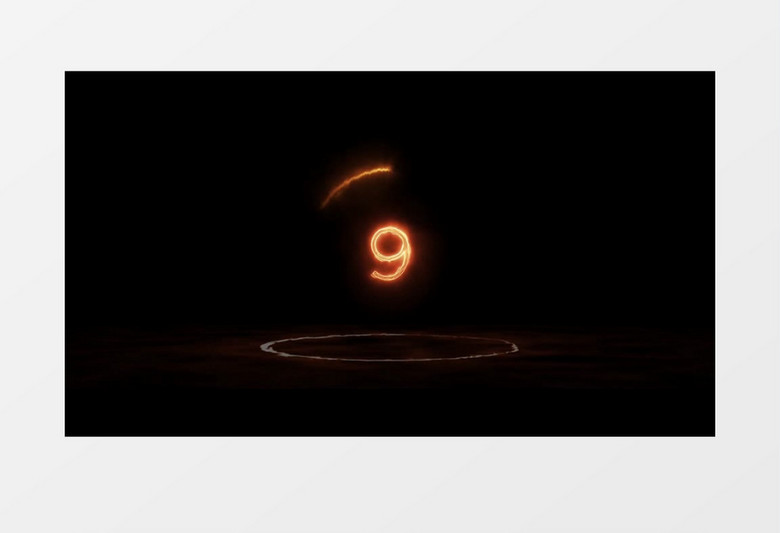 黄色火焰倒计时背景视频