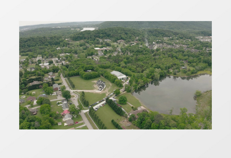 高清实拍郊区村庄的俯瞰景象实拍视频素材