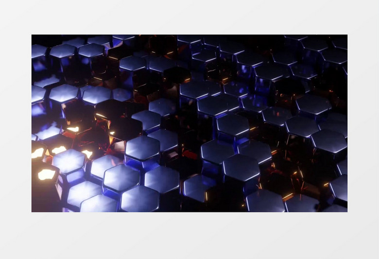 创意金属质感五边形柱体上下移动背景视频素材有音乐