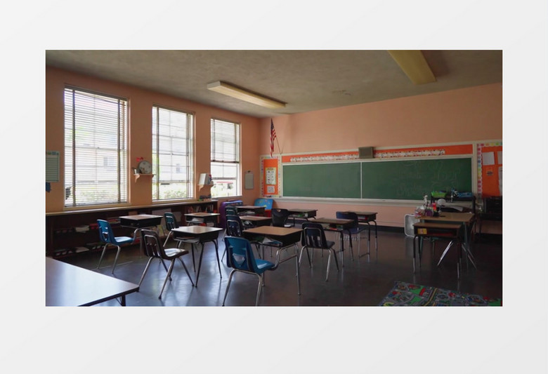 高清实拍干净整洁的教室实拍视频素材