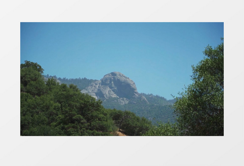 远山上怪异造型的巨石实拍视频素材