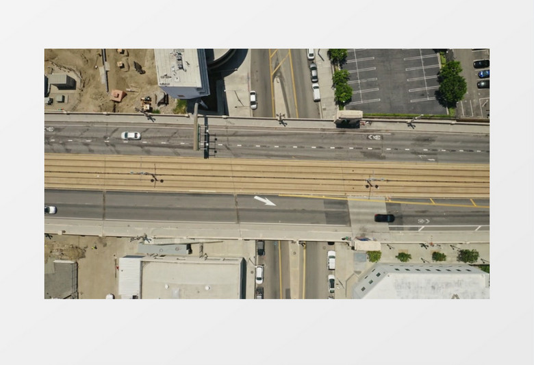 实拍高架桥上下的道路交通实拍视频素材