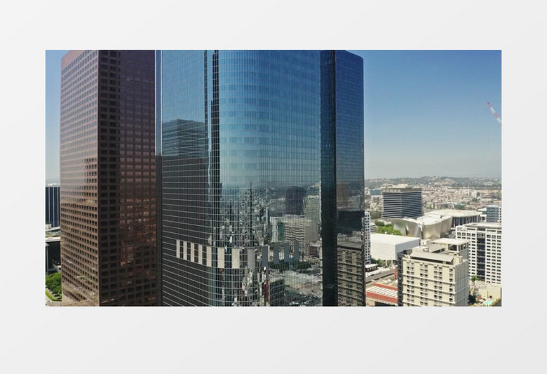 航拍城市办公大楼实拍视频素材