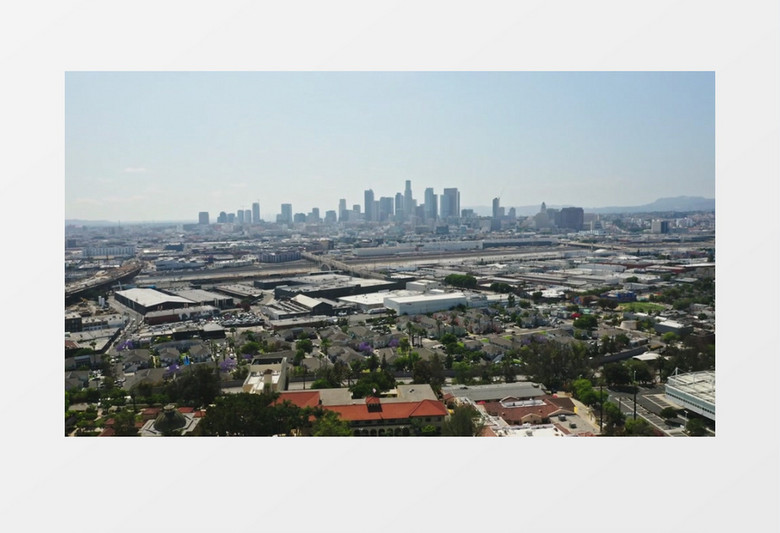 航拍城市俯瞰景色实拍视频素材