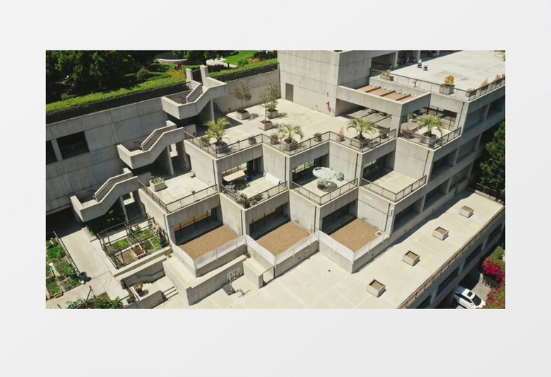 别致错层建筑实景实拍视频素材