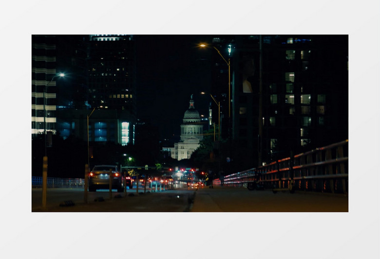 低角度拍摄城市夜晚实拍视频素材