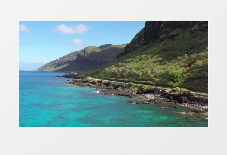 山下绿植和海边实拍视频素材