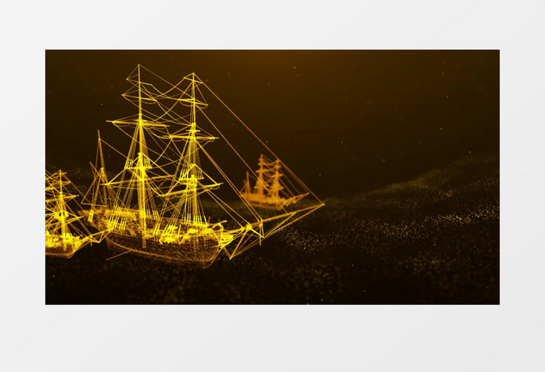 大气震撼船只粒子年会背景视频素材有音乐