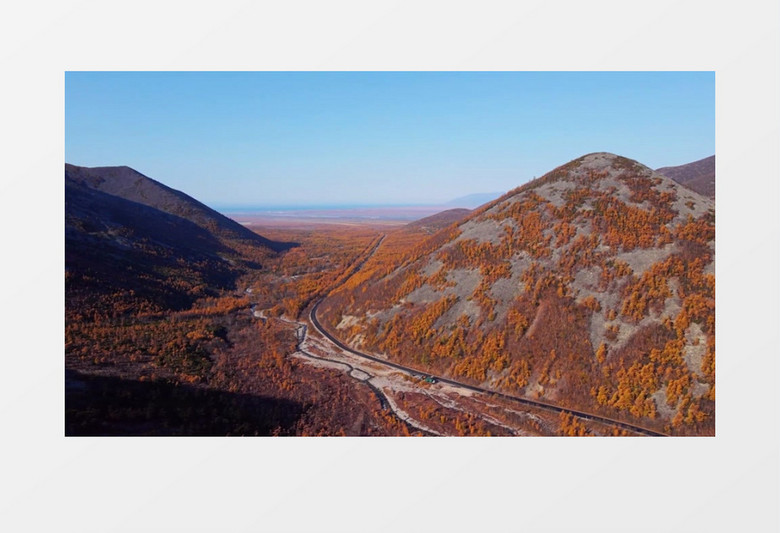 航拍大地上的植被在秋季变红实拍视频素材