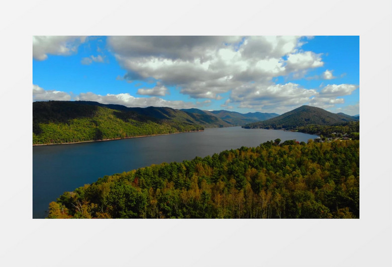 实拍河道两侧的植被景象实拍视频素材