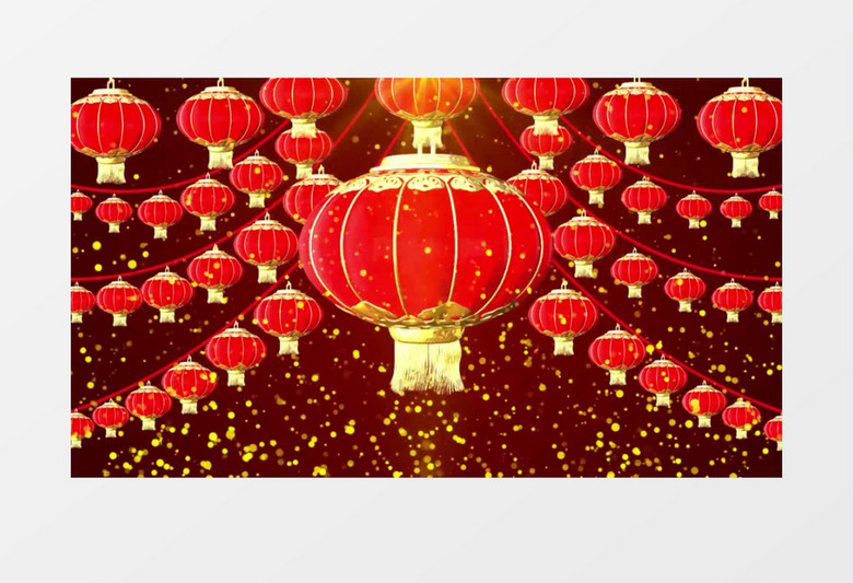 大红灯笼舞台晚会背景AE模板