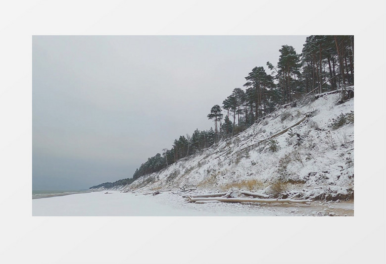 冬季雪花覆盖大地的景象实拍视频素材