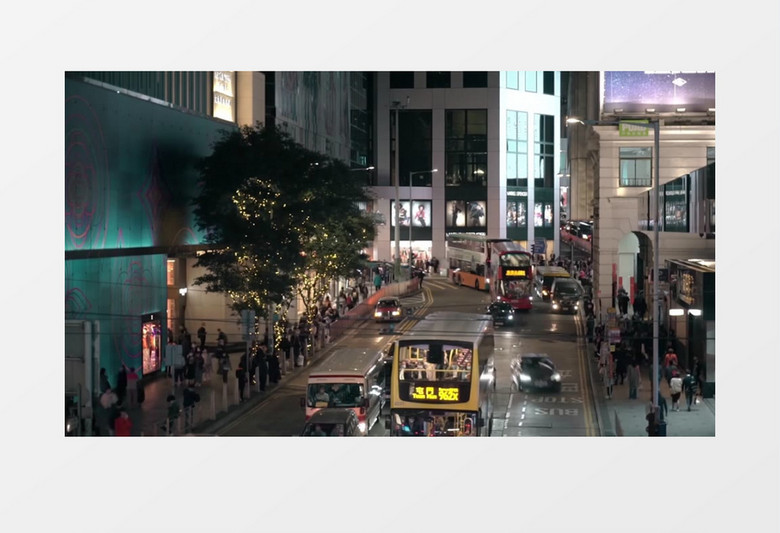 延时拍摄晚高峰城市的车辆人流实拍视频素材