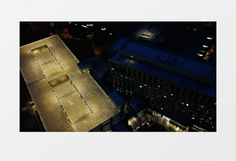 实拍夜晚城市上空景色实拍视频素材