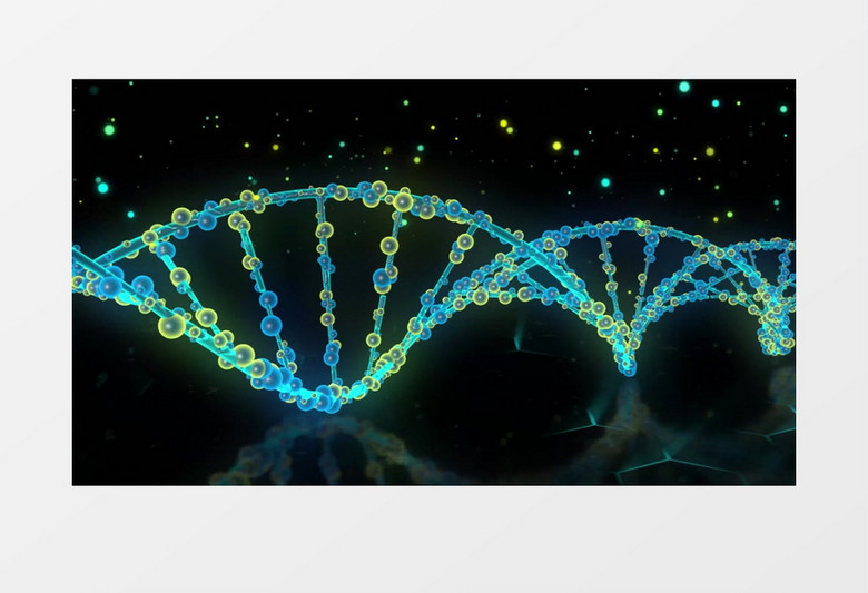 旋转的DNA序列背景视频素材有音乐