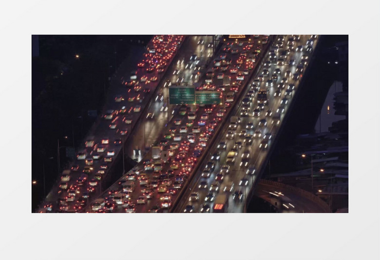 延时拍摄道路上的车流形态实拍视频素材