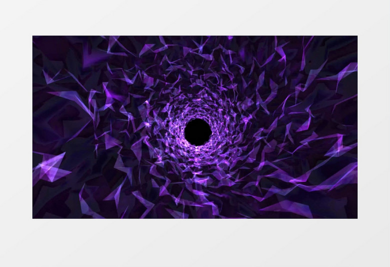 旋转穿梭紫色多角形隧道背景视频素材