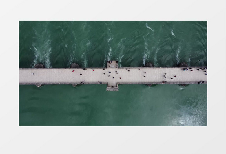 航拍跨河大桥实拍视频素材